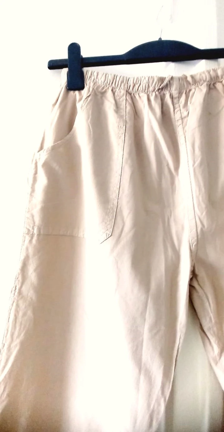 calça leve tamanho G bege 100% algodão NOVO – photo 6